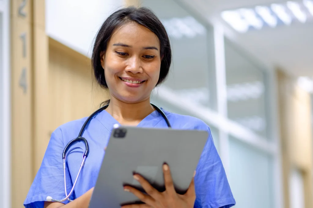 Nurse with an ipad